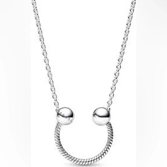Pandora U Shaped Carrier Necklace - Sterling Silver. Like new! - Picture 1 of 4